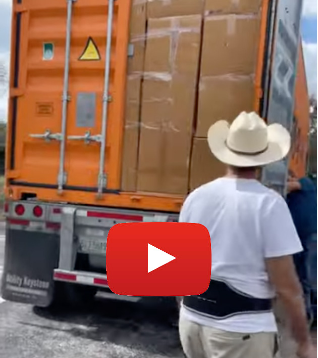 Unload and empty a 40' Sea Container